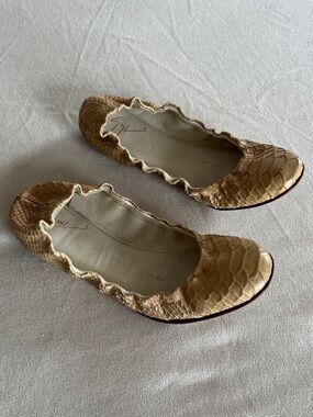 Giuseppe Zanotti Snake Ballet Flats Size 38 US 8
